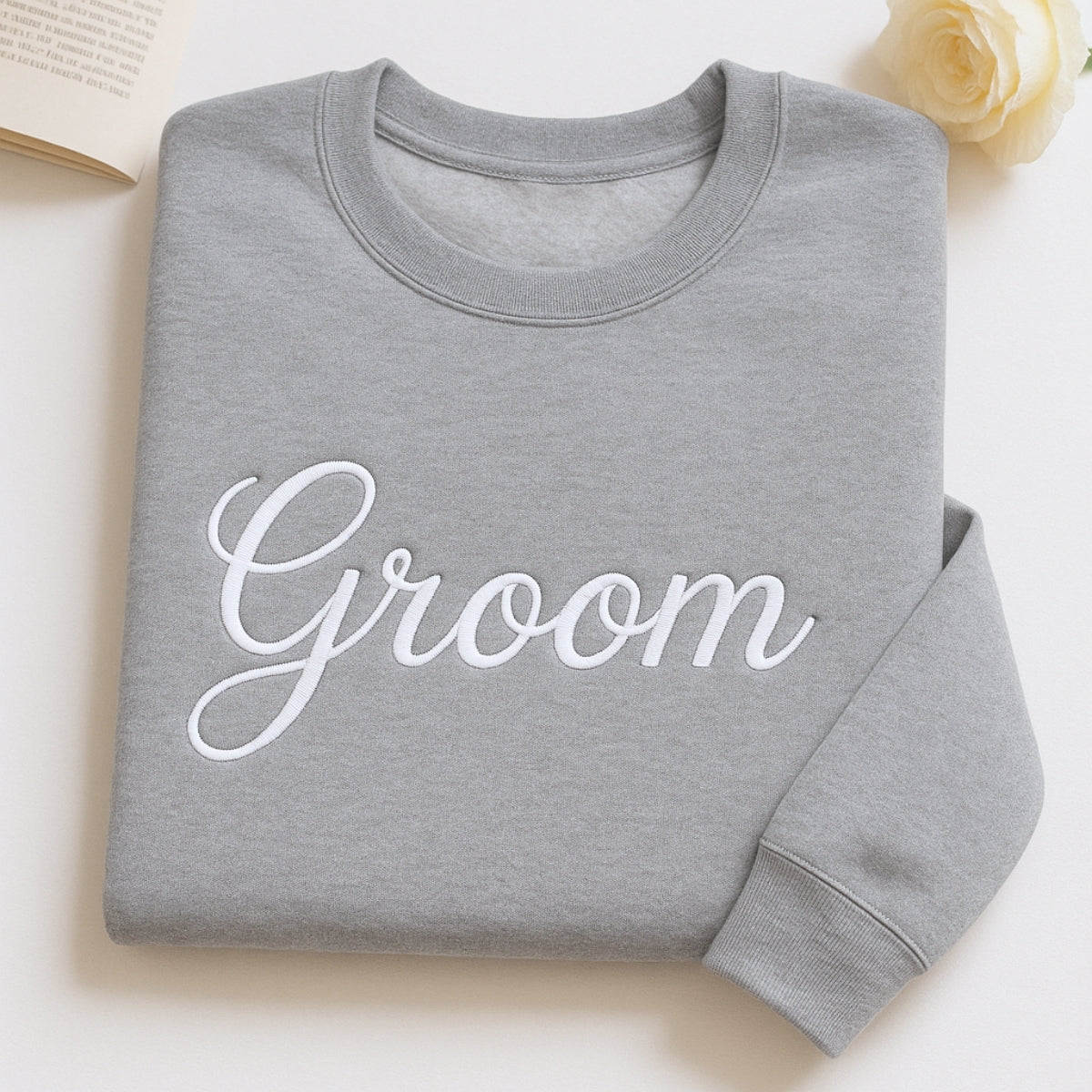 Groom Custom Embroidered Sweatshirt - Personalized Wedding Apparel - Bachelor Party Gift