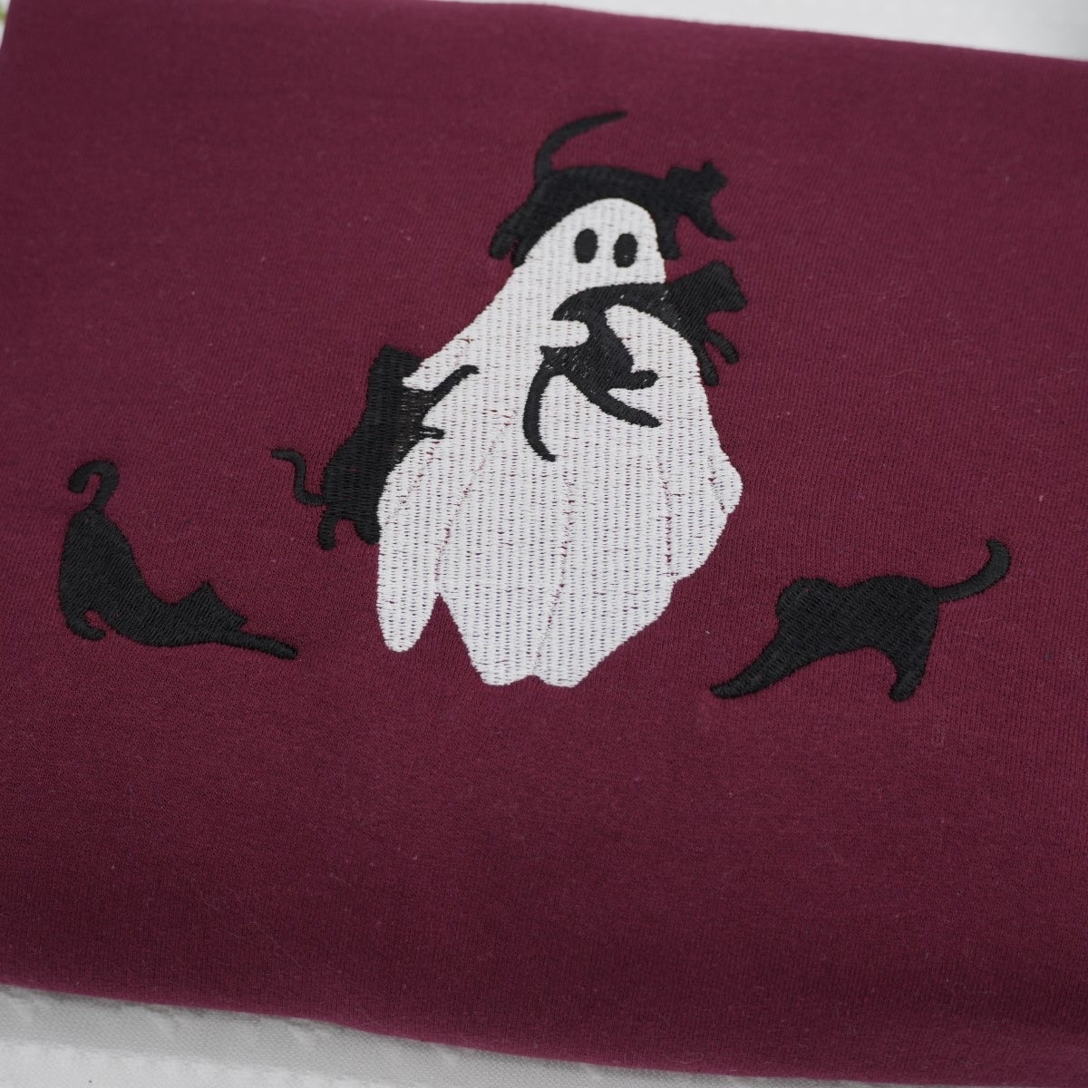 Halloween Custom Embroidered Hoodie - Ghost Design - Personalized Spooky Season Gift