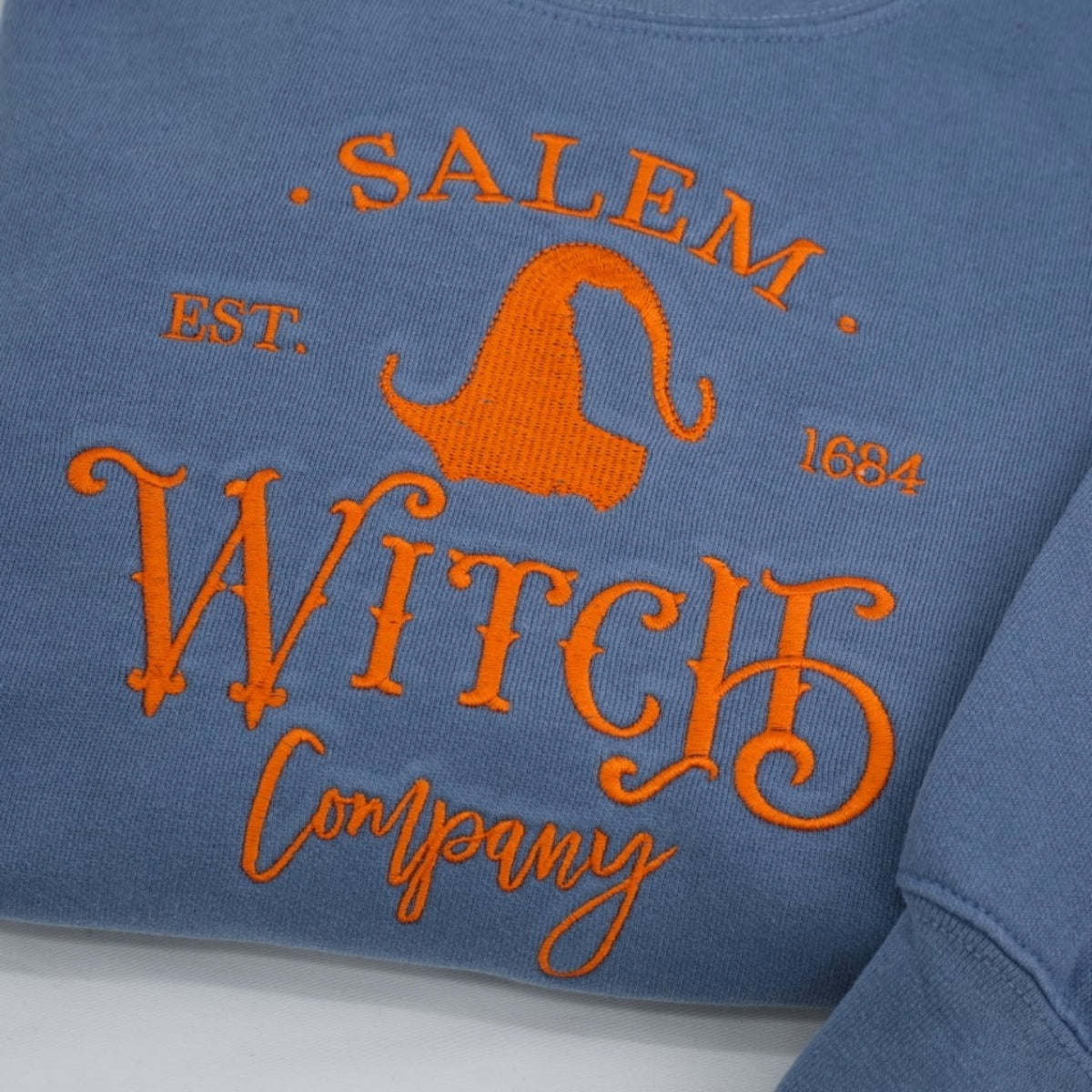 Halloween Custom Embroidered Sweatshirt - Salem Witch Design - Personalized Spooky Season Gift