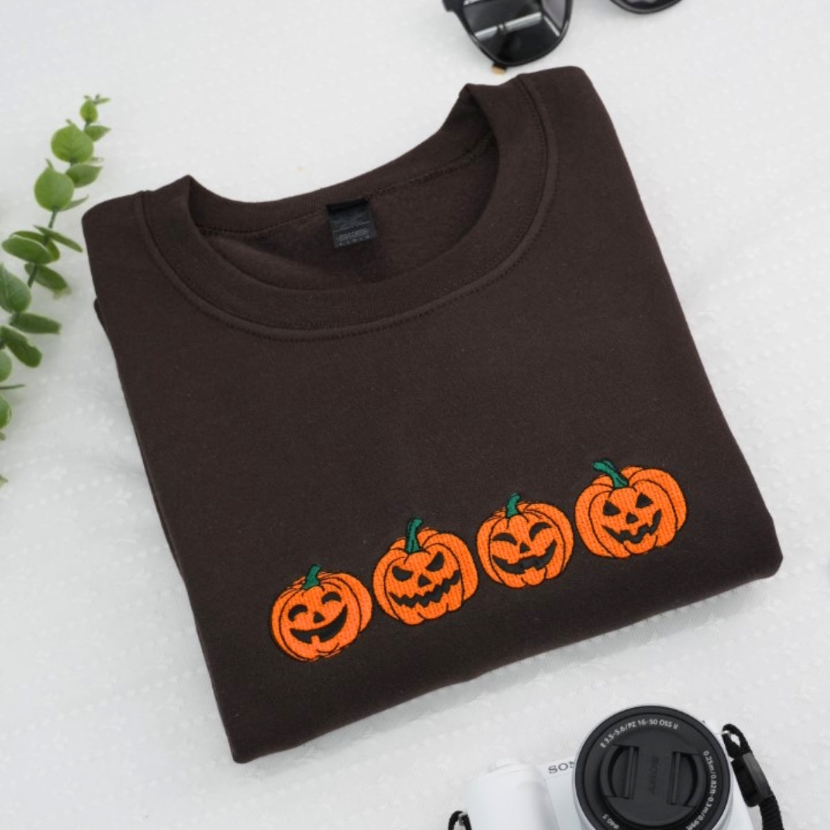 Halloween Pumpkin Custom Embroidered Hoodie - Jack-o'-Lantern Design - Personalized October Gift