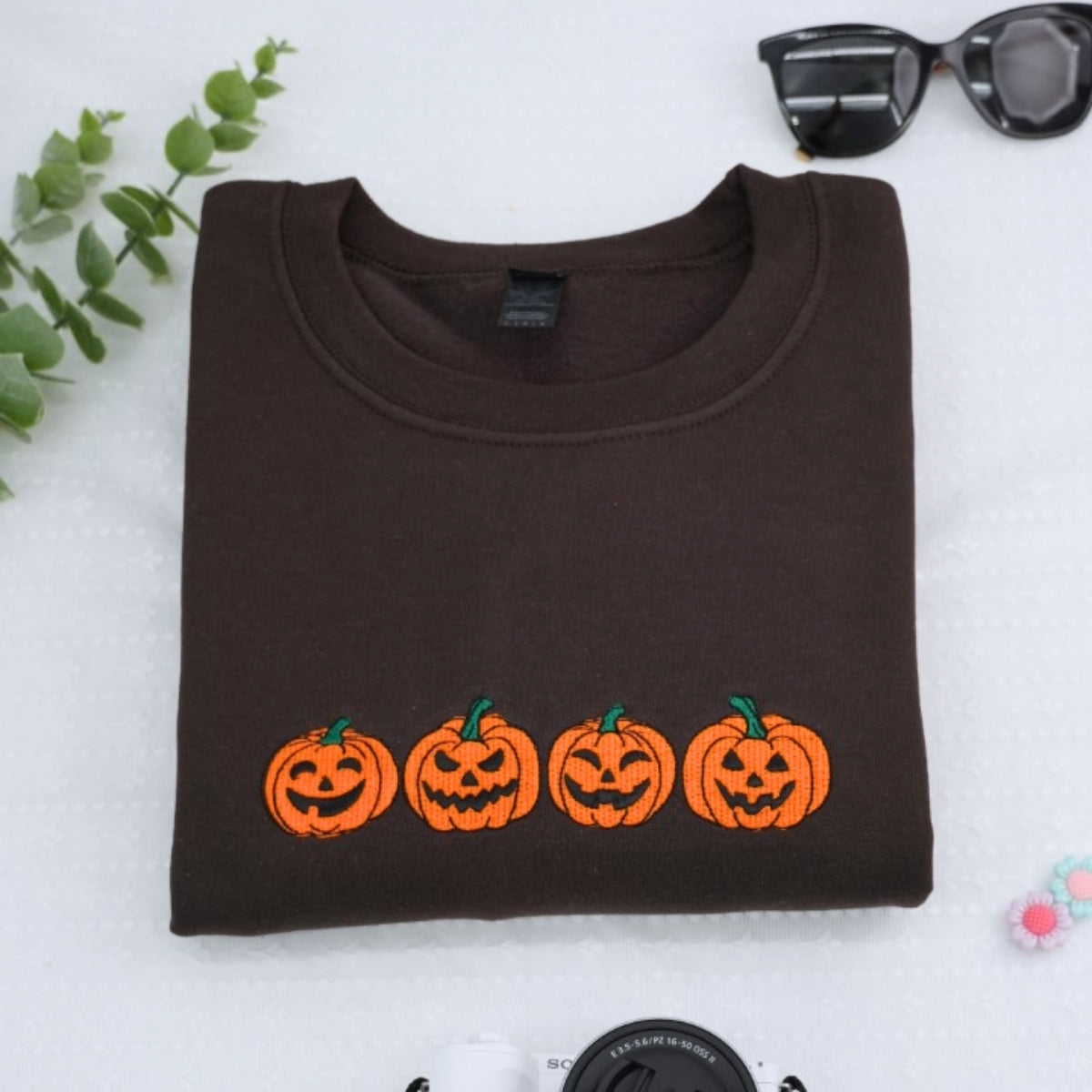 Halloween Pumpkin Custom Embroidered Hoodie - Jack-o'-Lantern Design - Personalized October Gift