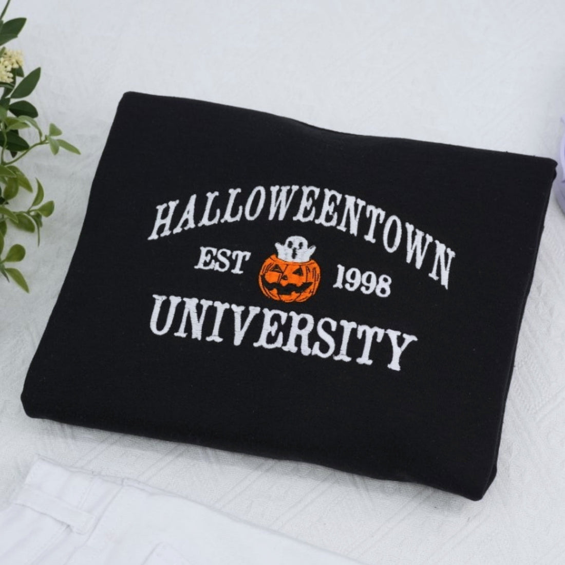 Halloweentown University Custom Embroidered Sweatshirt - Halloween Spooky College Apparel