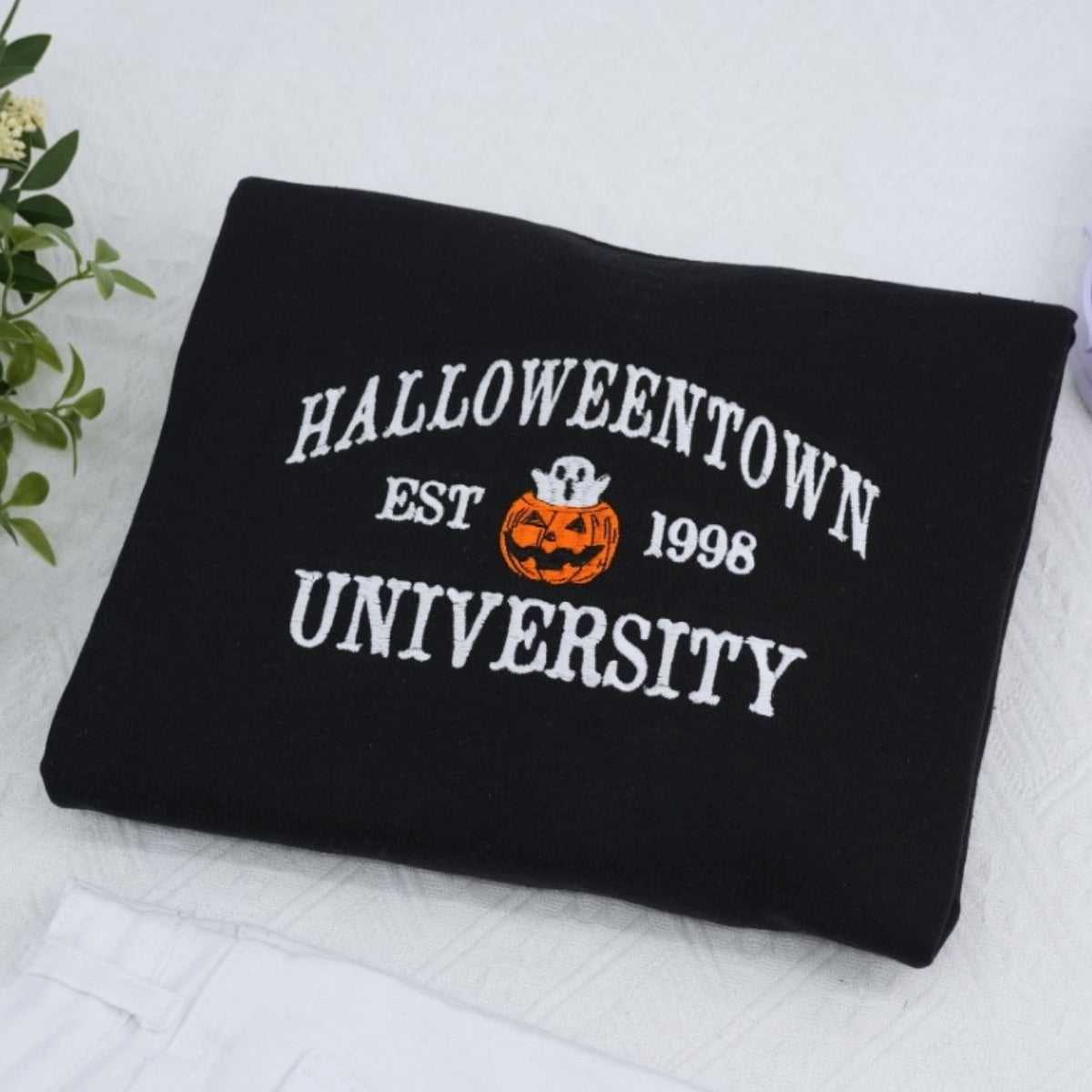 Halloweentown University Custom Embroidered Sweatshirt - Halloween Spooky College Apparel