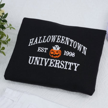 Halloweentown University Custom Embroidered Sweatshirt - Halloween Spooky College Apparel