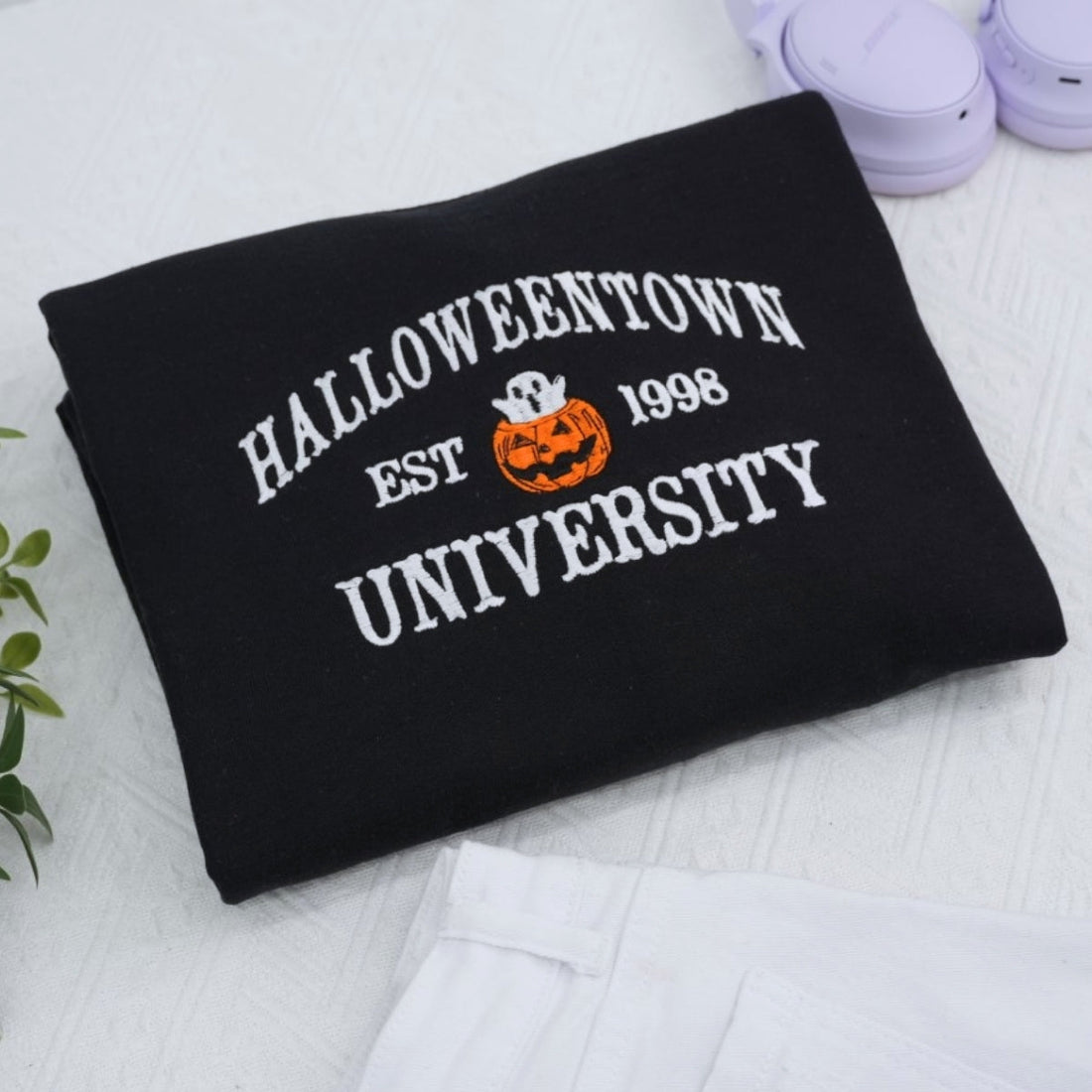 Halloweentown University Custom Embroidered Sweatshirt - Halloween Spooky College Apparel