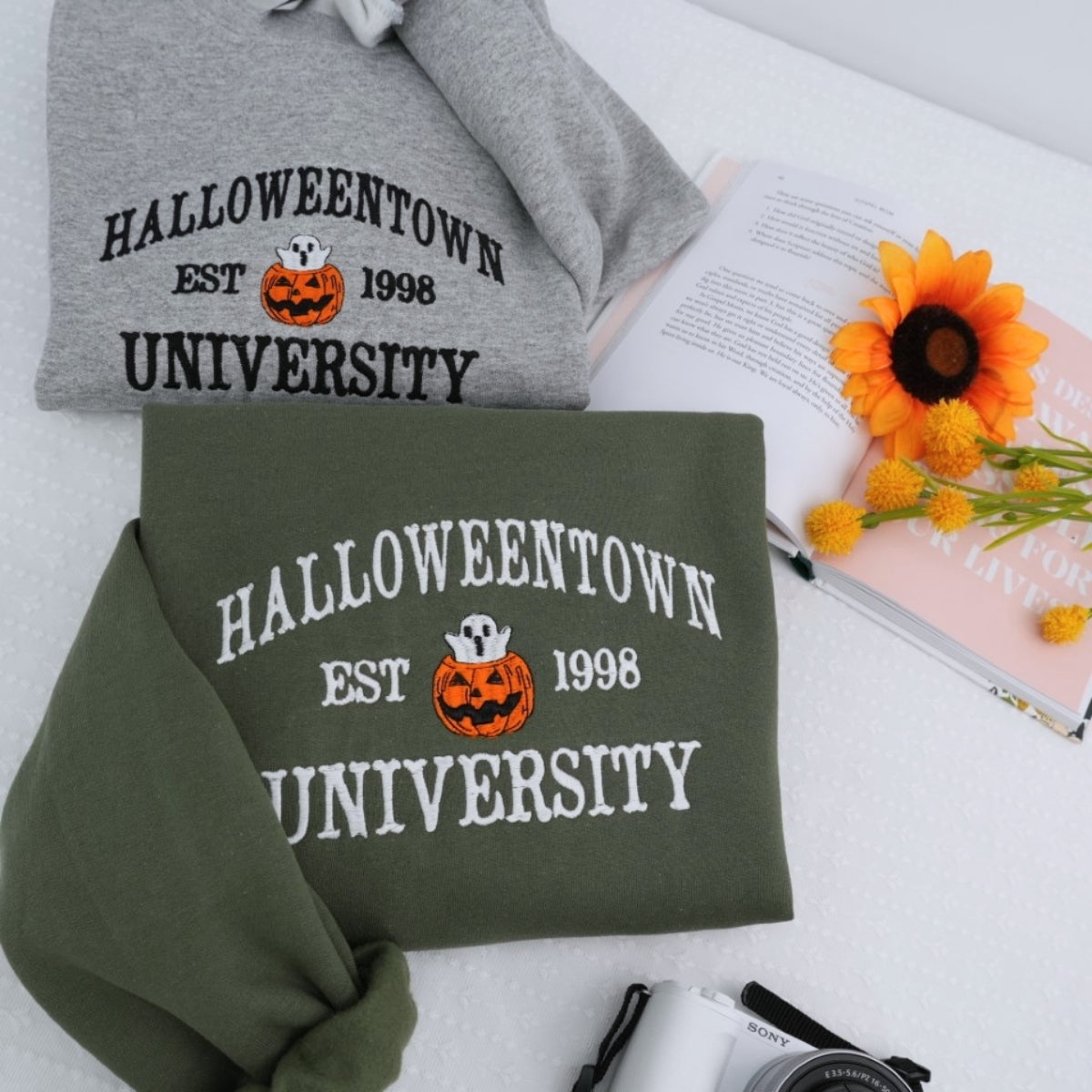 Halloweentown University Custom Embroidered Sweatshirt - Halloween Spooky College Apparel
