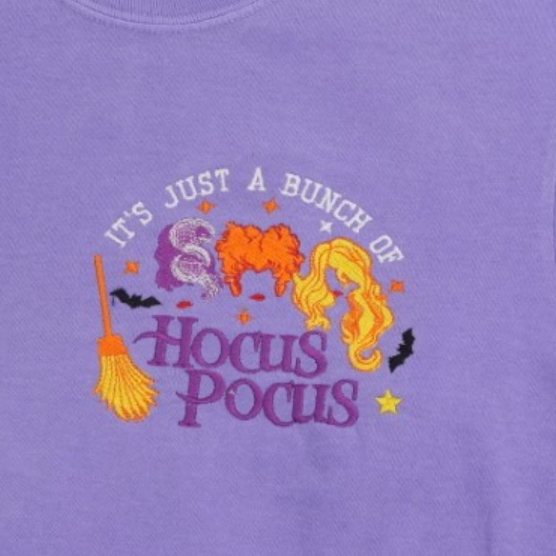 Halloween Witch Sisters Custom Embroidered T-Shirt - Personalized Cropped Tee - Spooky Gift