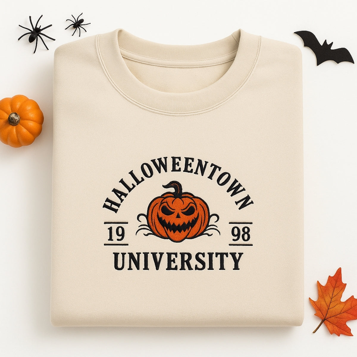 Halloweentown University Custom Embroidered Sweatshirt - Halloween College Style - Spooky Gift