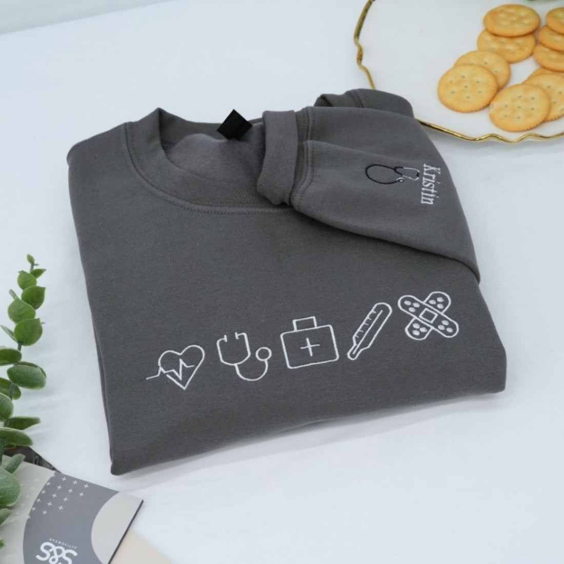 Healthcare Worker Custom Embroidered Sweatshirt - Medical Professional - Nurse Doctor Gift