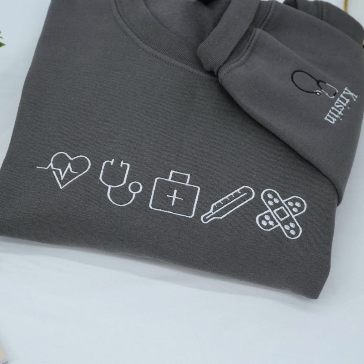 Healthcare Worker Custom Embroidered Sweatshirt - Medical Professional - Nurse Doctor Gift