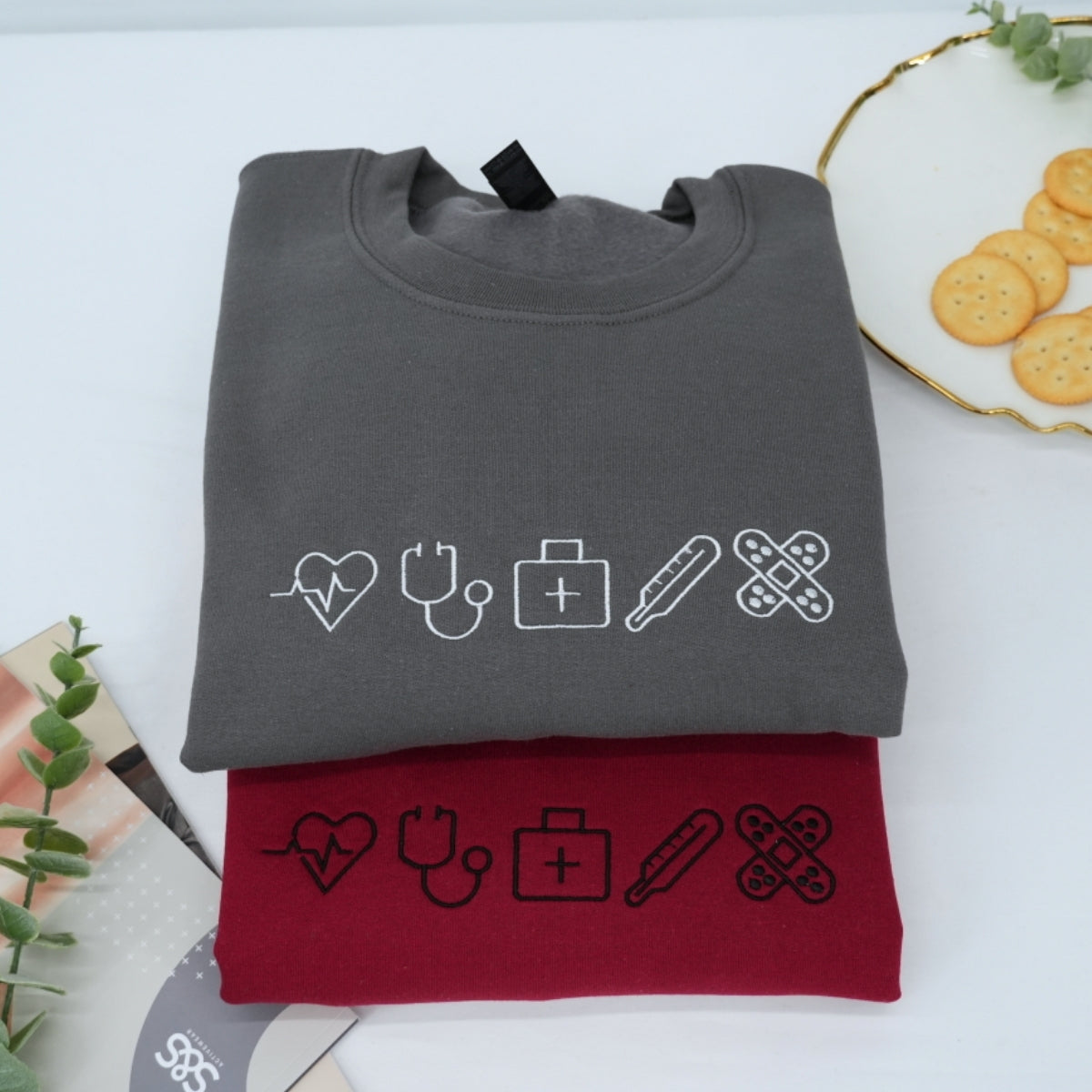 Healthcare Worker Custom Embroidered Sweatshirt - Medical Professional - Nurse Doctor Gift