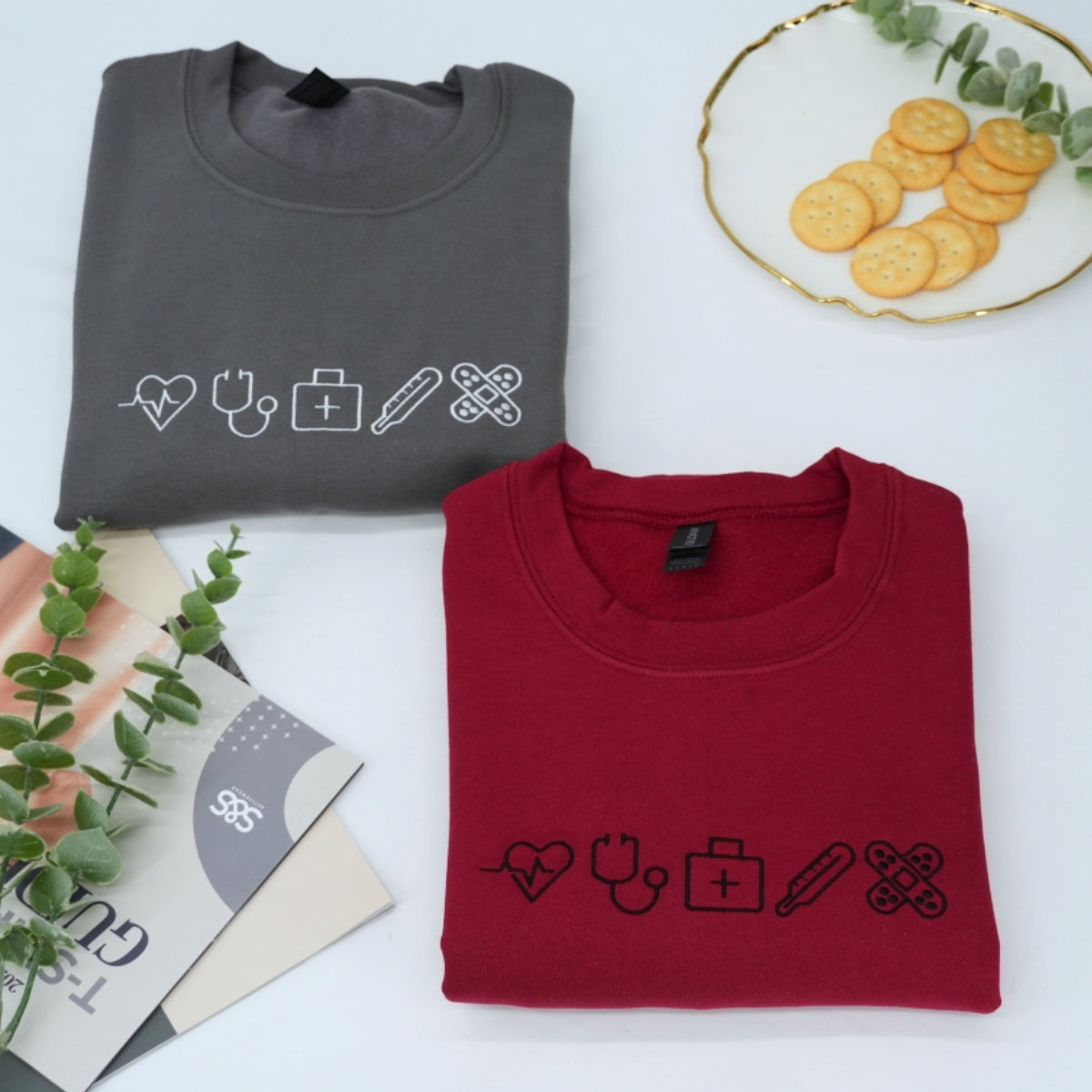 Healthcare Worker Custom Embroidered Sweatshirt - Medical Professional - Nurse Doctor Gift