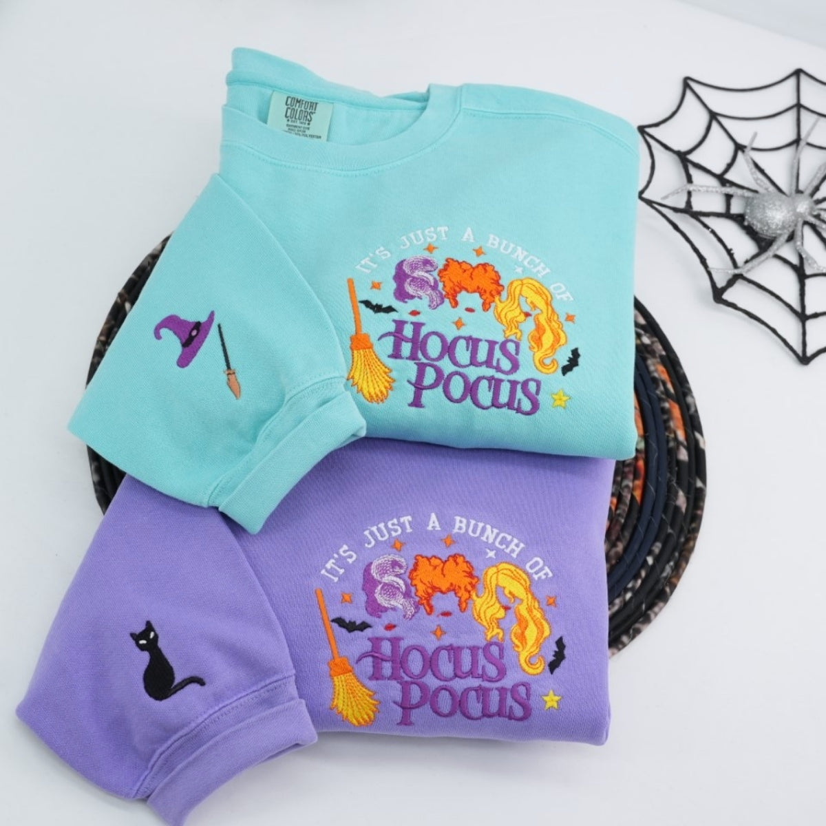 Hocus Pocus Custom Embroidered Hoodie - Magic Sisters Halloween Sweatshirt - Spooky Movie Gift