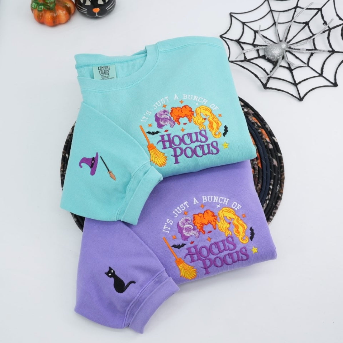 Hocus Pocus Custom Embroidered Hoodie - Magic Sisters Halloween Sweatshirt - Spooky Movie Gift