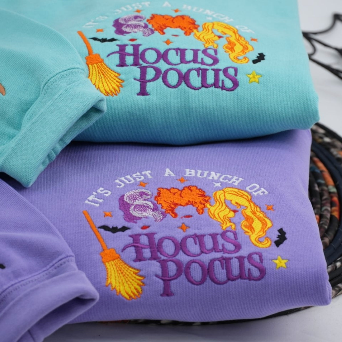 Hocus Pocus Custom Embroidered Hoodie - Magic Sisters Halloween Sweatshirt - Spooky Movie Gift