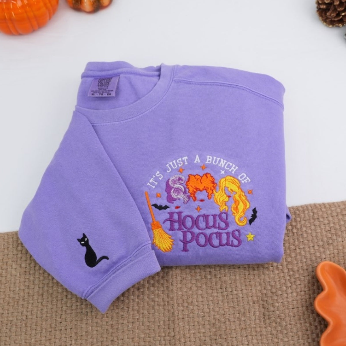 Hocus Pocus Custom Embroidered Hoodie - Magic Sisters Halloween Sweatshirt - Spooky Movie Gift