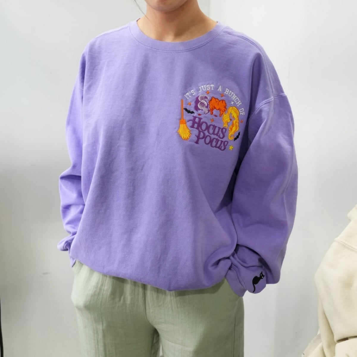 Hocus Pocus Custom Embroidered Hoodie - Magic Sisters Halloween Sweatshirt - Spooky Movie Gift