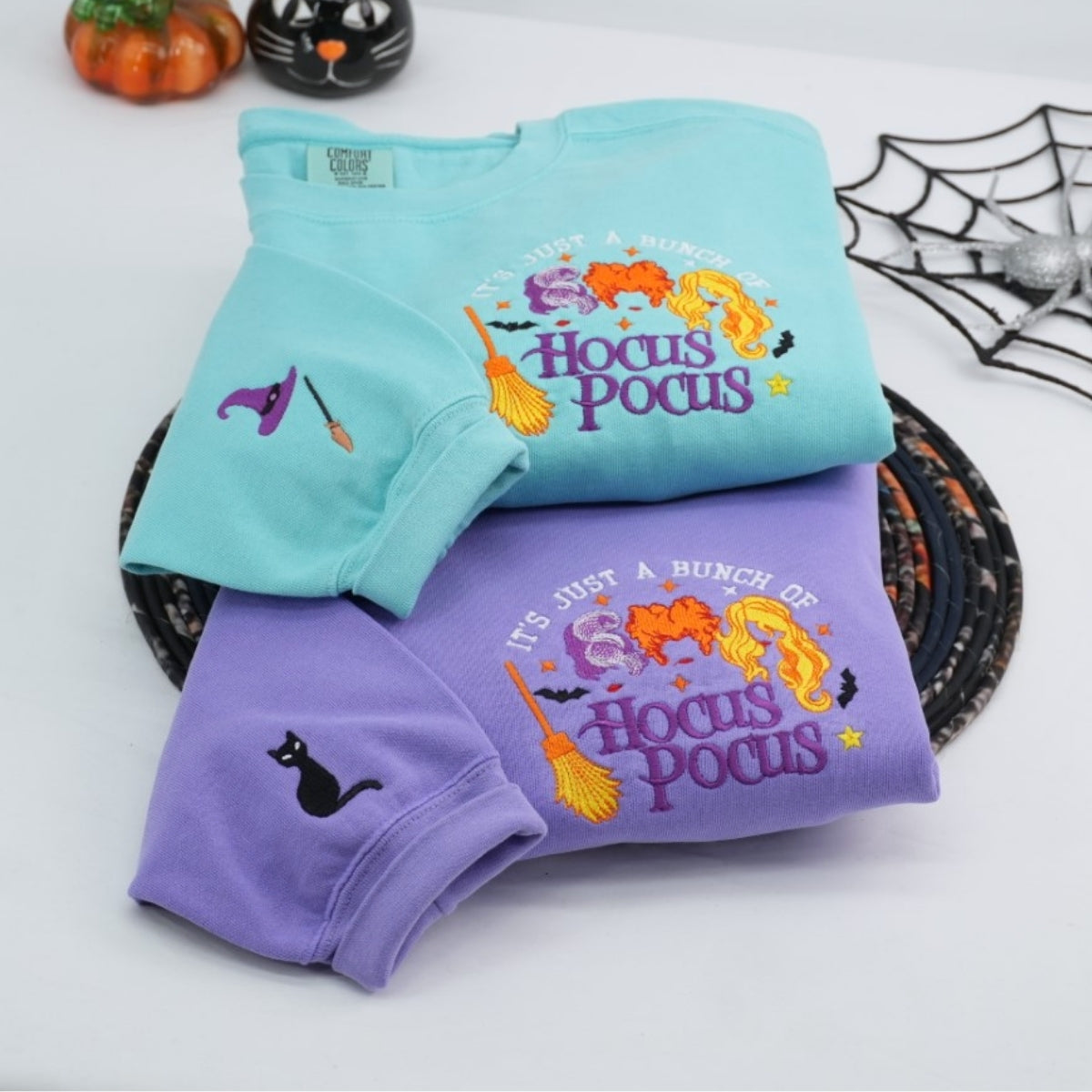 Hocus Pocus Custom Embroidered Hoodie - Magic Sisters Halloween Sweatshirt - Spooky Movie Gift