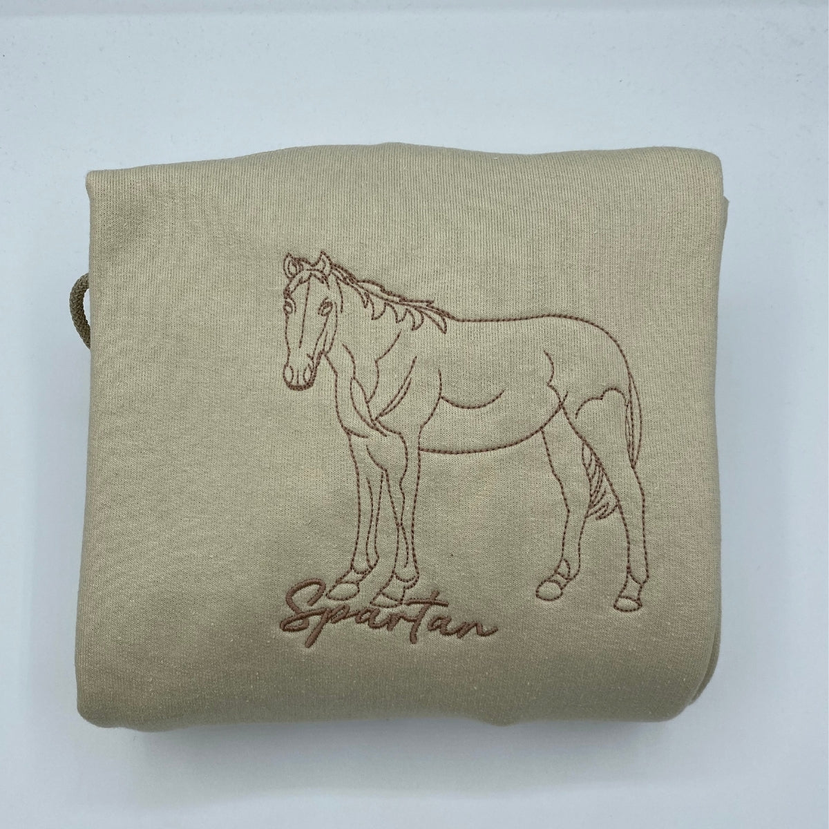 Horse Line Art Custom Embroidered Hoodie - Equestrian Portrait Sweatshirt - Horse Lover Gift