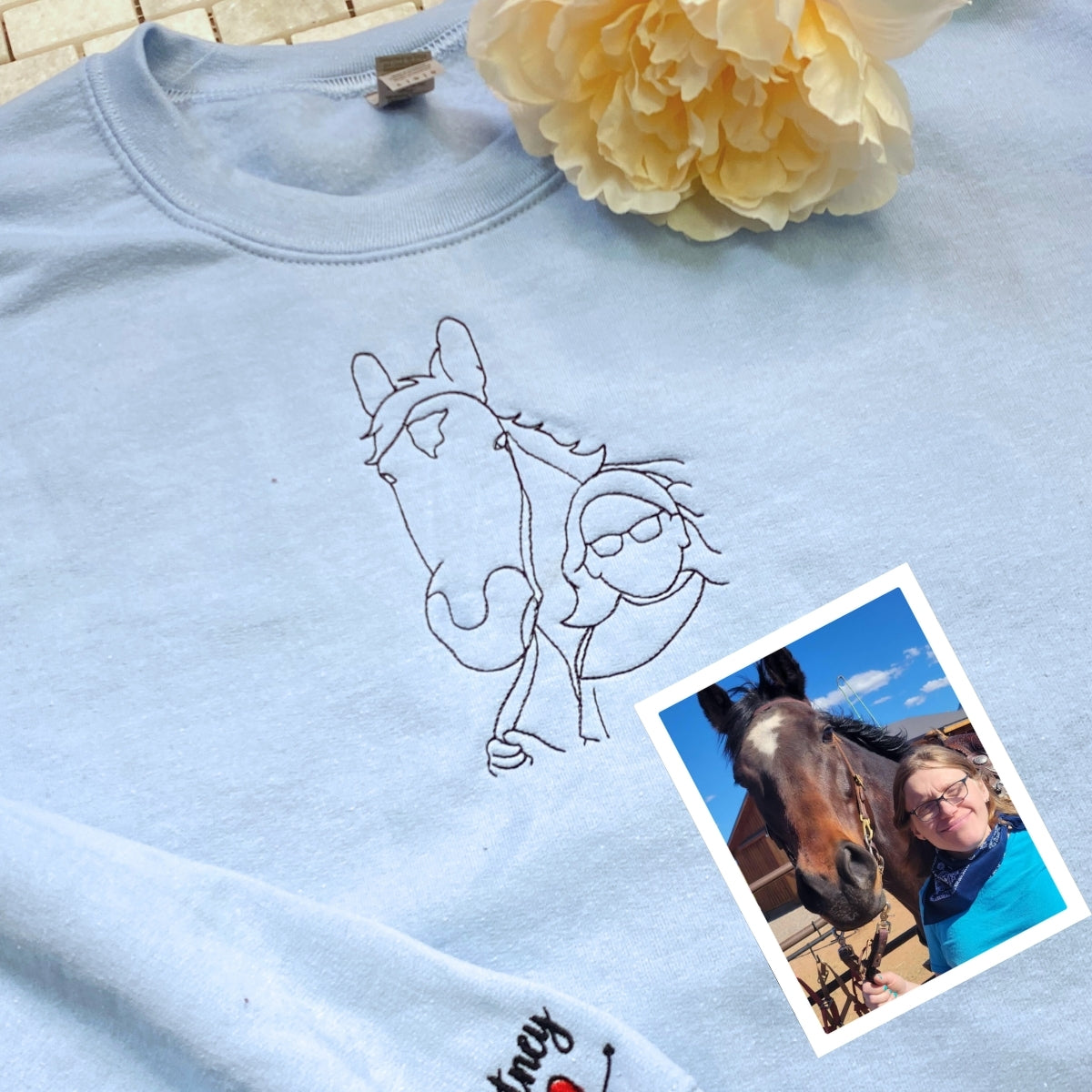 Horse Lover Custom Embroidered Hoodie - Equestrian Sweatshirt - Personalized Horse Rider Gift