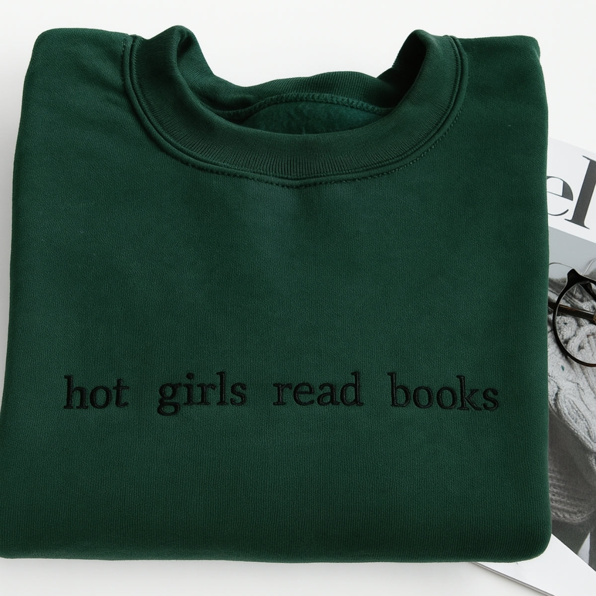 Hot Girls Read Books Hoodies - Empowered Book Lover Embroidered Sweaters - Confident Reading Gift