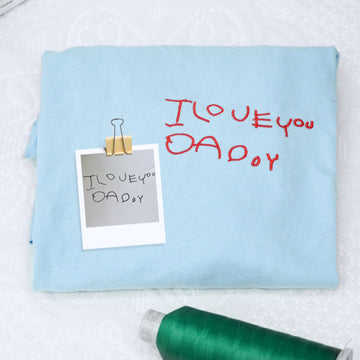 I Love You Daddy Custom Embroidered Hoodie - Child Handwriting - Personalized Father's Day Gift