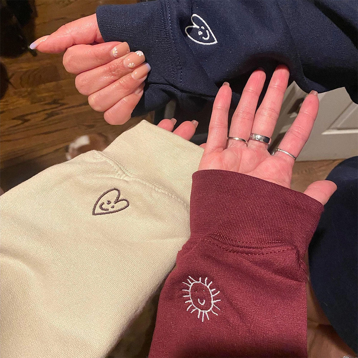 I Love You Daddy Custom Embroidered Hoodie - Child Handwriting - Personalized Father's Day Gift