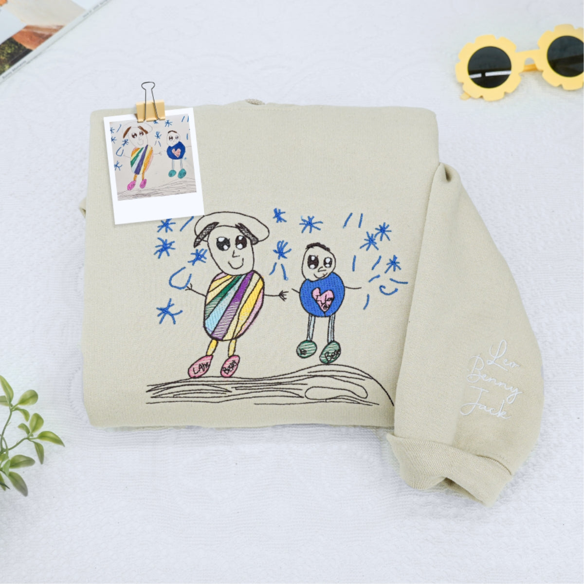 I Love You Daddy Custom Embroidered Hoodie - Child Handwriting - Personalized Father's Day Gift