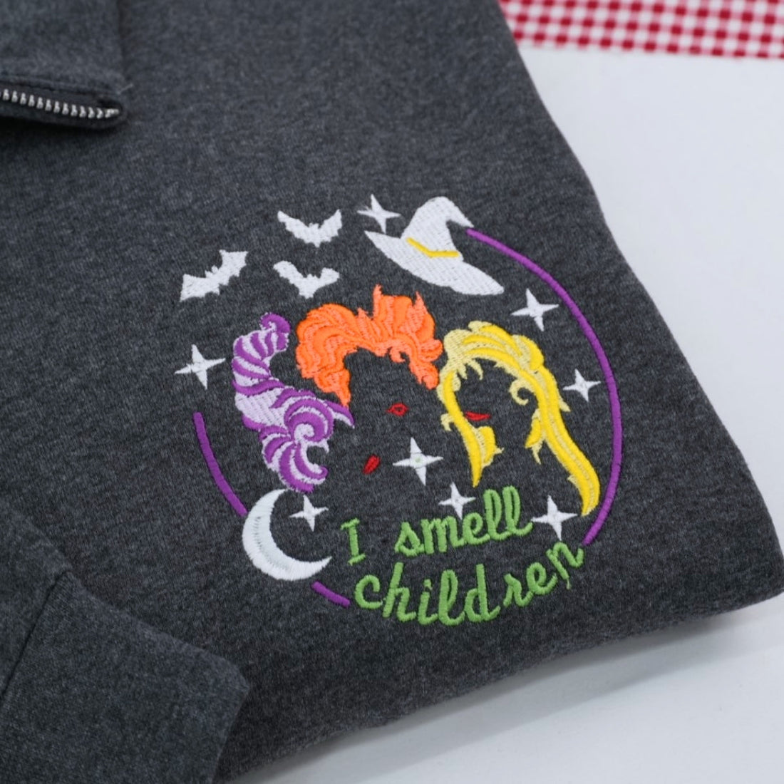 I Smell Children Custom Embroidered Quarter-Zip - Halloween Spooky Sweatshirt - Funny Gift