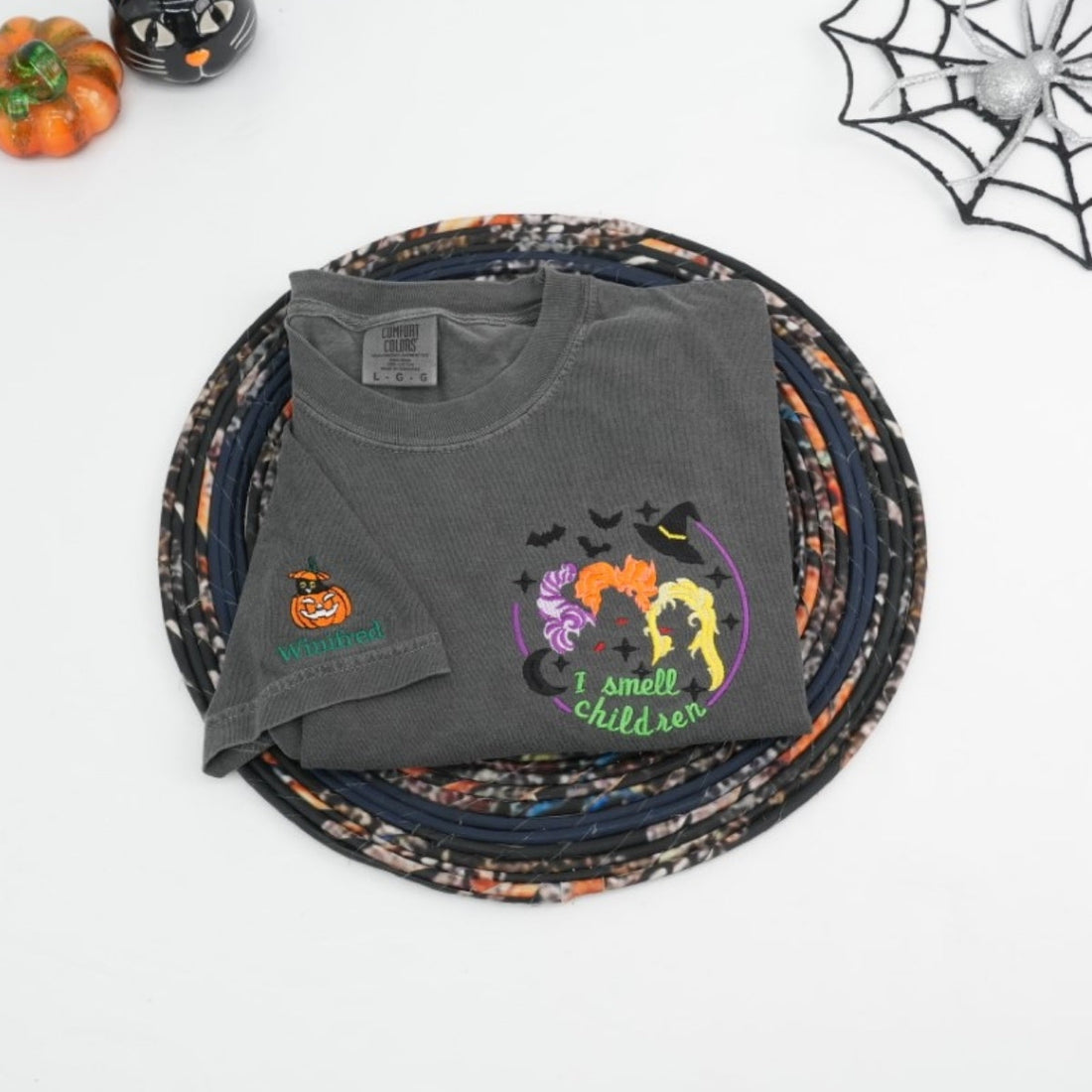 I Smell Children Witch Custom Embroidered T-Shirt - Personalized Halloween Teacher Gift