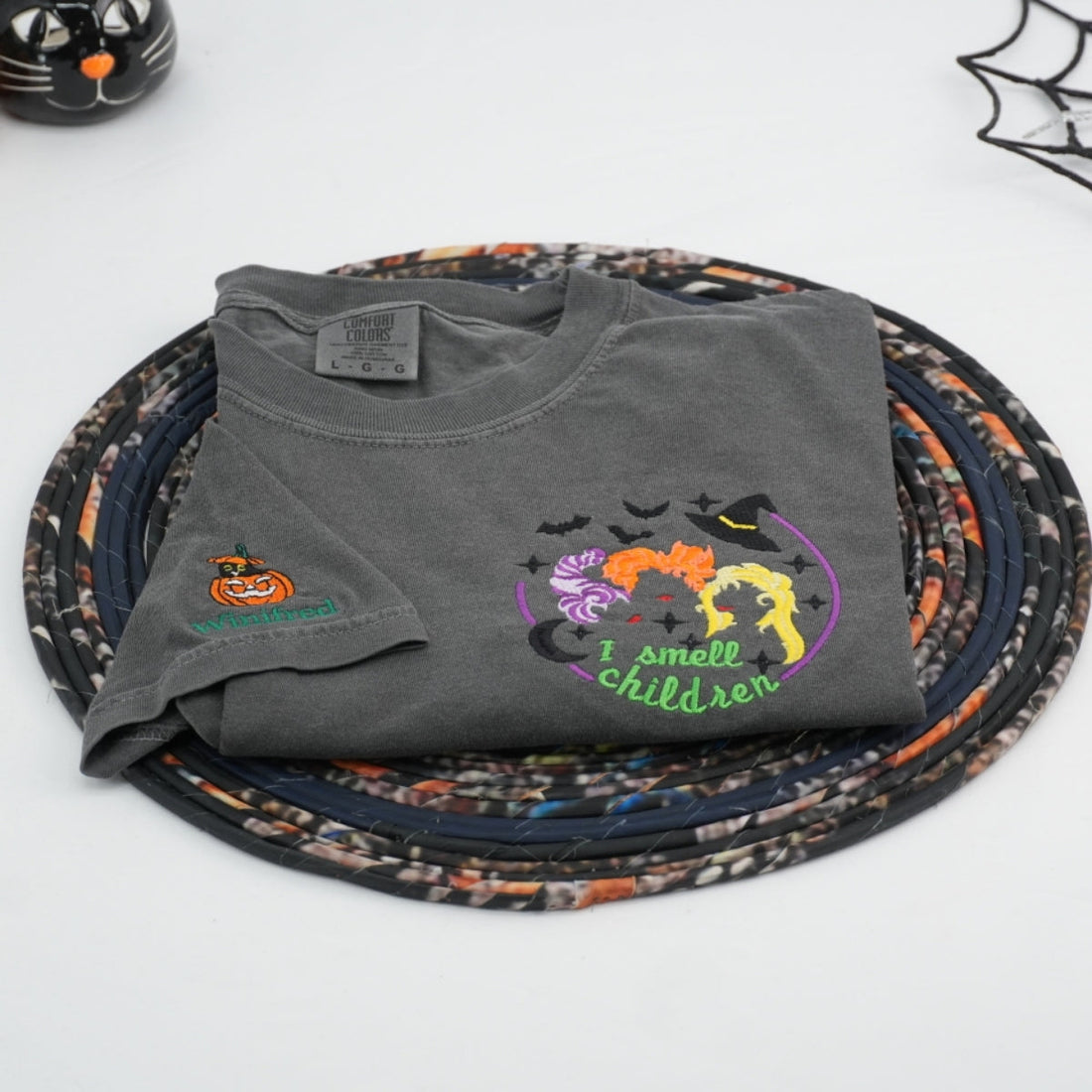 I Smell Children Witch Custom Embroidered T-Shirt - Personalized Halloween Teacher Gift