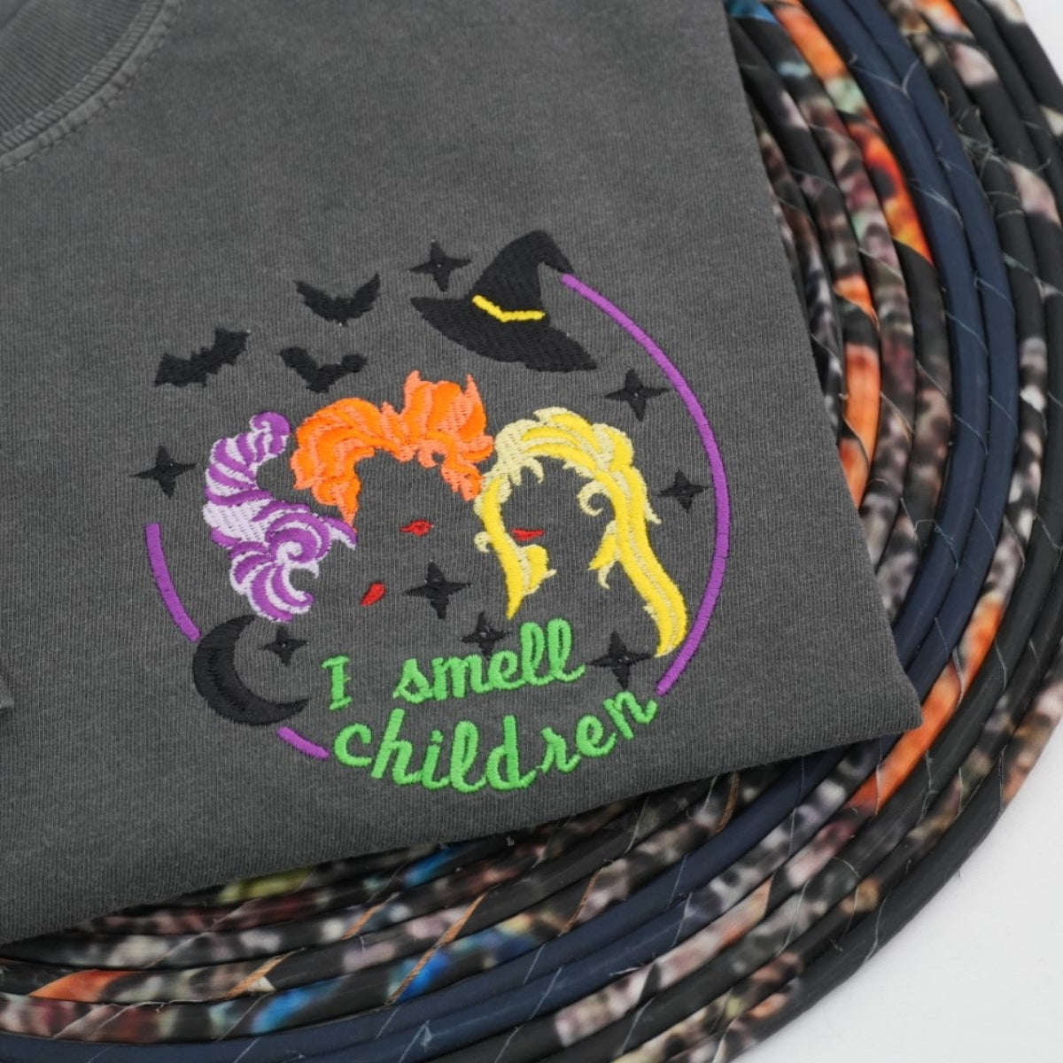 I Smell Children Witch Custom Embroidered T-Shirt - Personalized Halloween Teacher Gift