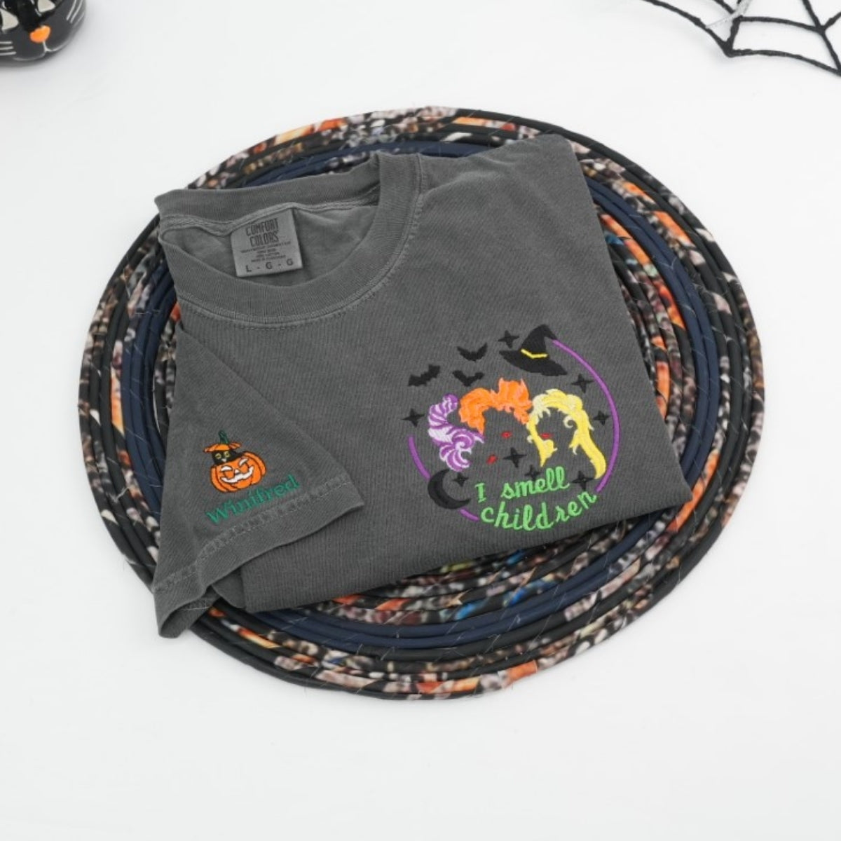 I Smell Children Witch Custom Embroidered T-Shirt - Personalized Halloween Teacher Gift