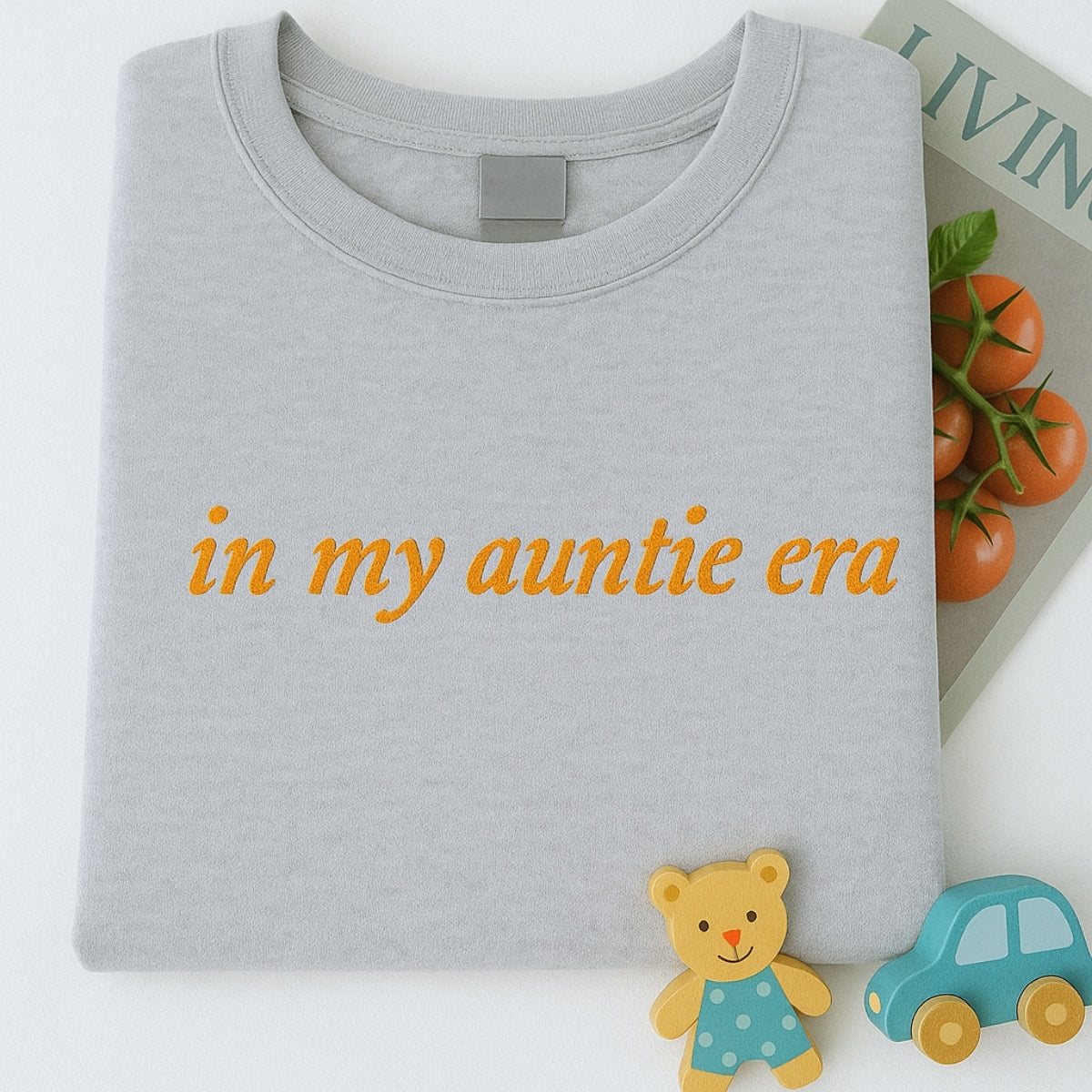 In My Auntie Era Custom Embroidered Hoodie - Personalized Aunt Lifestyle Sweatshirt - New Aunt Gift