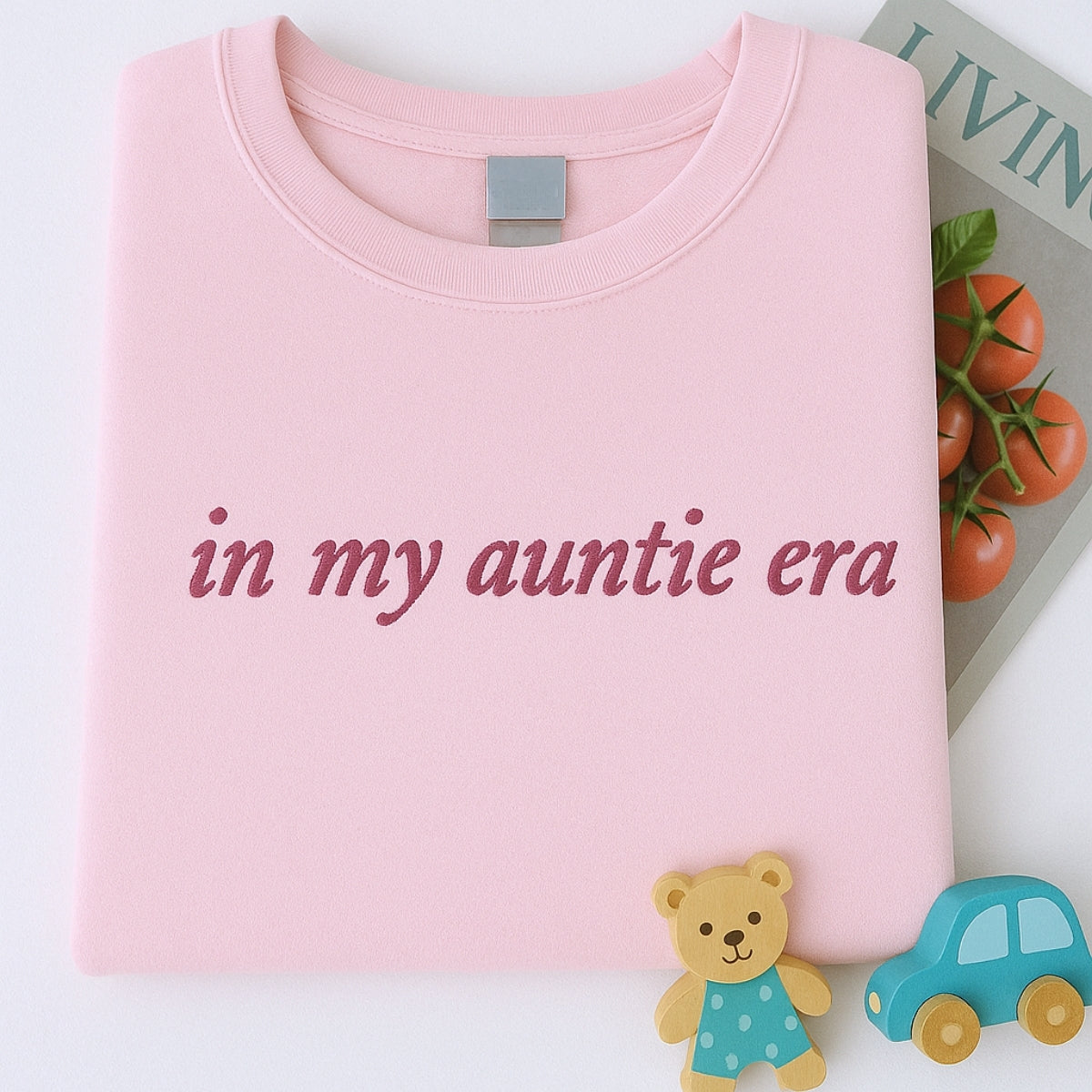 In My Auntie Era Custom Embroidered Hoodie - Personalized Aunt Lifestyle Sweatshirt - New Aunt Gift