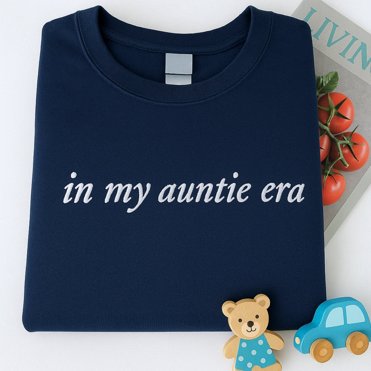 In My Auntie Era Custom Embroidered Hoodie - Personalized Aunt Lifestyle Sweatshirt - New Aunt Gift