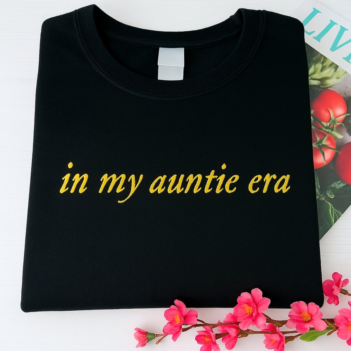 In My Auntie Era Custom Embroidered Hoodie - Personalized Aunt Lifestyle Sweatshirt - New Aunt Gift
