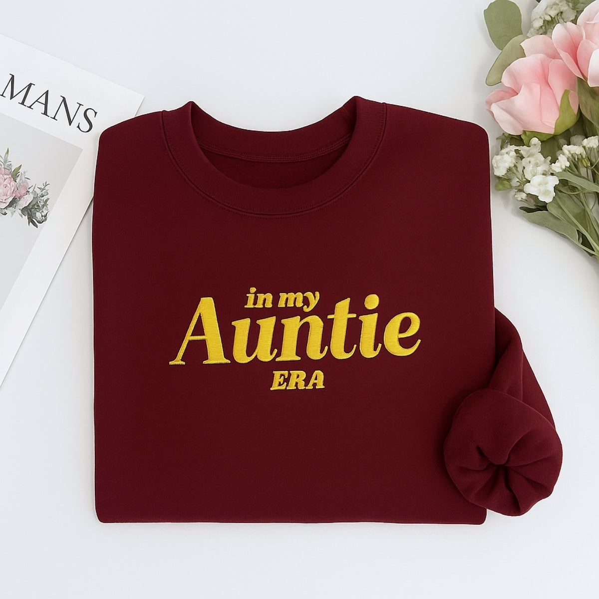 In My Auntie Era Custom Embroidered Sweatshirt - Bold Statement Hoodie - Proud Aunt Gift