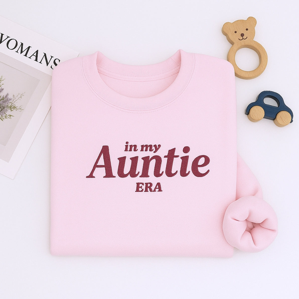 In My Auntie Era Custom Embroidered Sweatshirt - Bold Statement Hoodie - Proud Aunt Gift