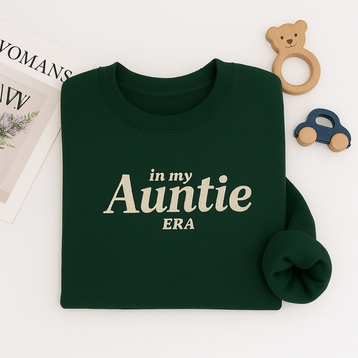 In My Auntie Era Custom Embroidered Sweatshirt - Bold Statement Hoodie - Proud Aunt Gift