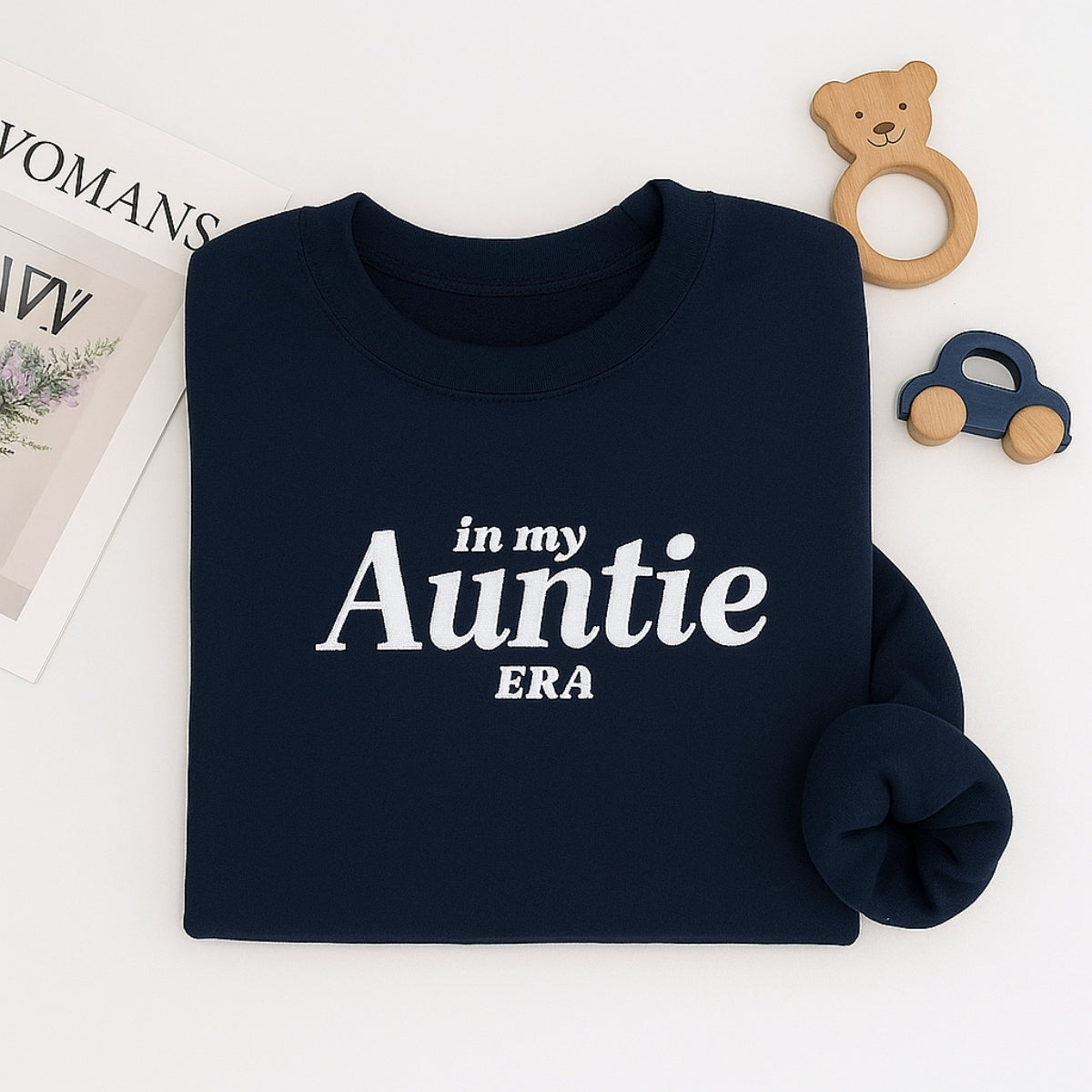 In My Auntie Era Custom Embroidered Sweatshirt - Bold Statement Hoodie - Proud Aunt Gift