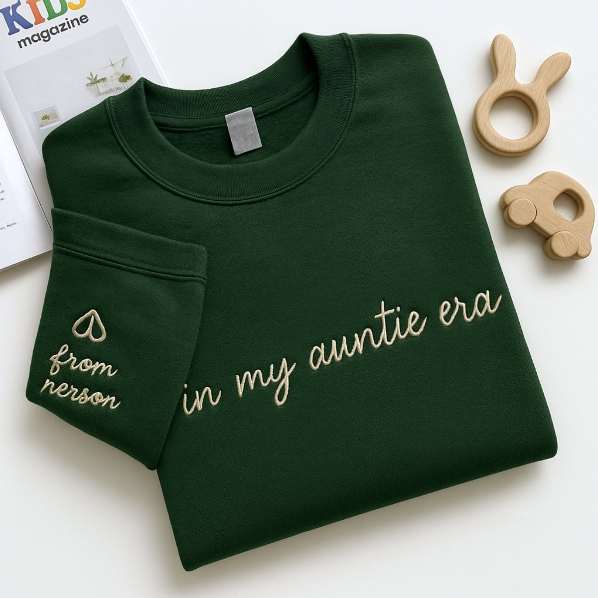 In My Auntie Era Custom Embroidered Sweatshirt - From Child Personalized Hoodie - New Aunt Gift