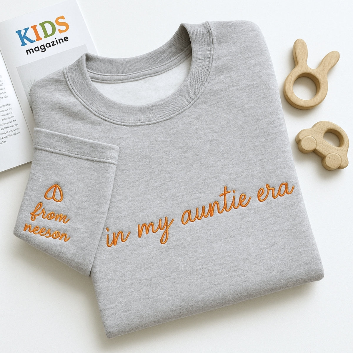 In My Auntie Era Custom Embroidered Sweatshirt - From Child Personalized Hoodie - New Aunt Gift