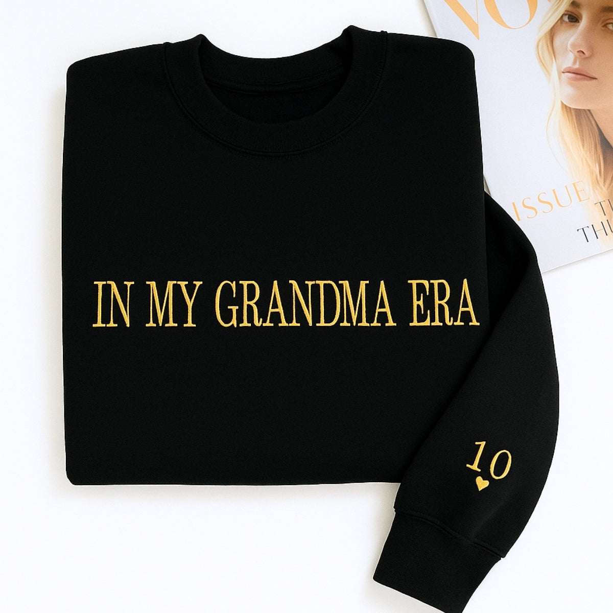 In My Grandma Era Custom Embroidered Sweatshirt - Lifestyle Trend Hoodie - Cozy Grandma Gift
