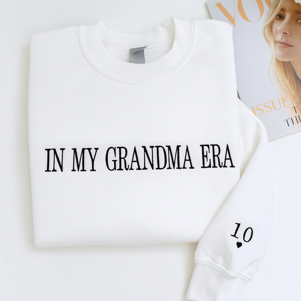 In My Grandma Era Custom Embroidered Sweatshirt - Lifestyle Trend Hoodie - Cozy Grandma Gift