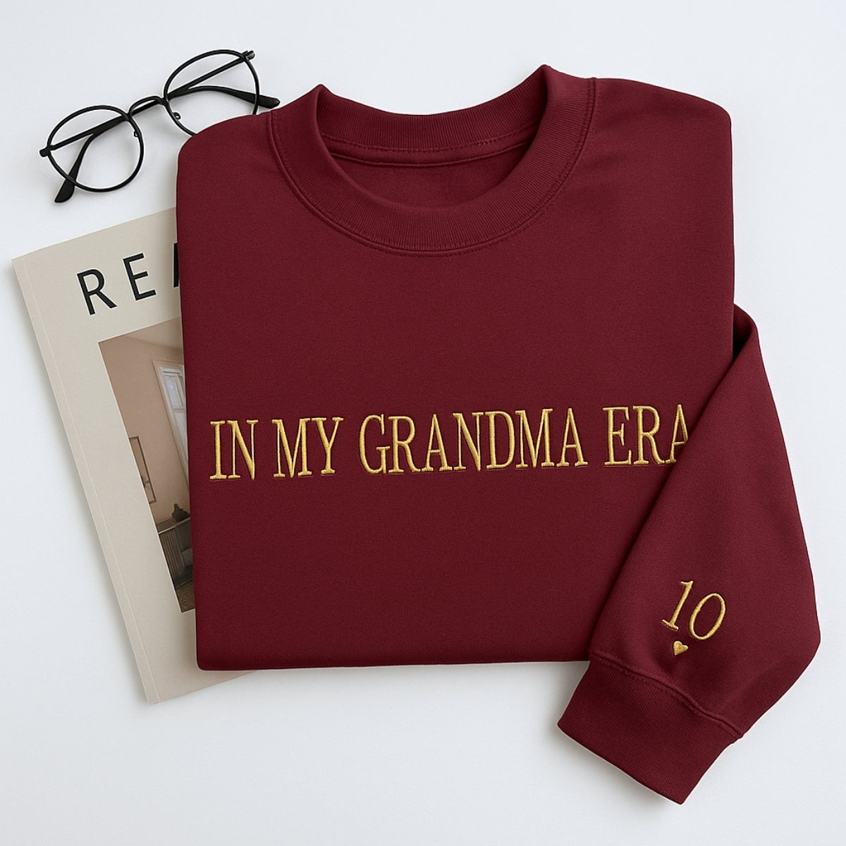 In My Grandma Era Custom Embroidered Sweatshirt - Lifestyle Trend Hoodie - Cozy Grandma Gift