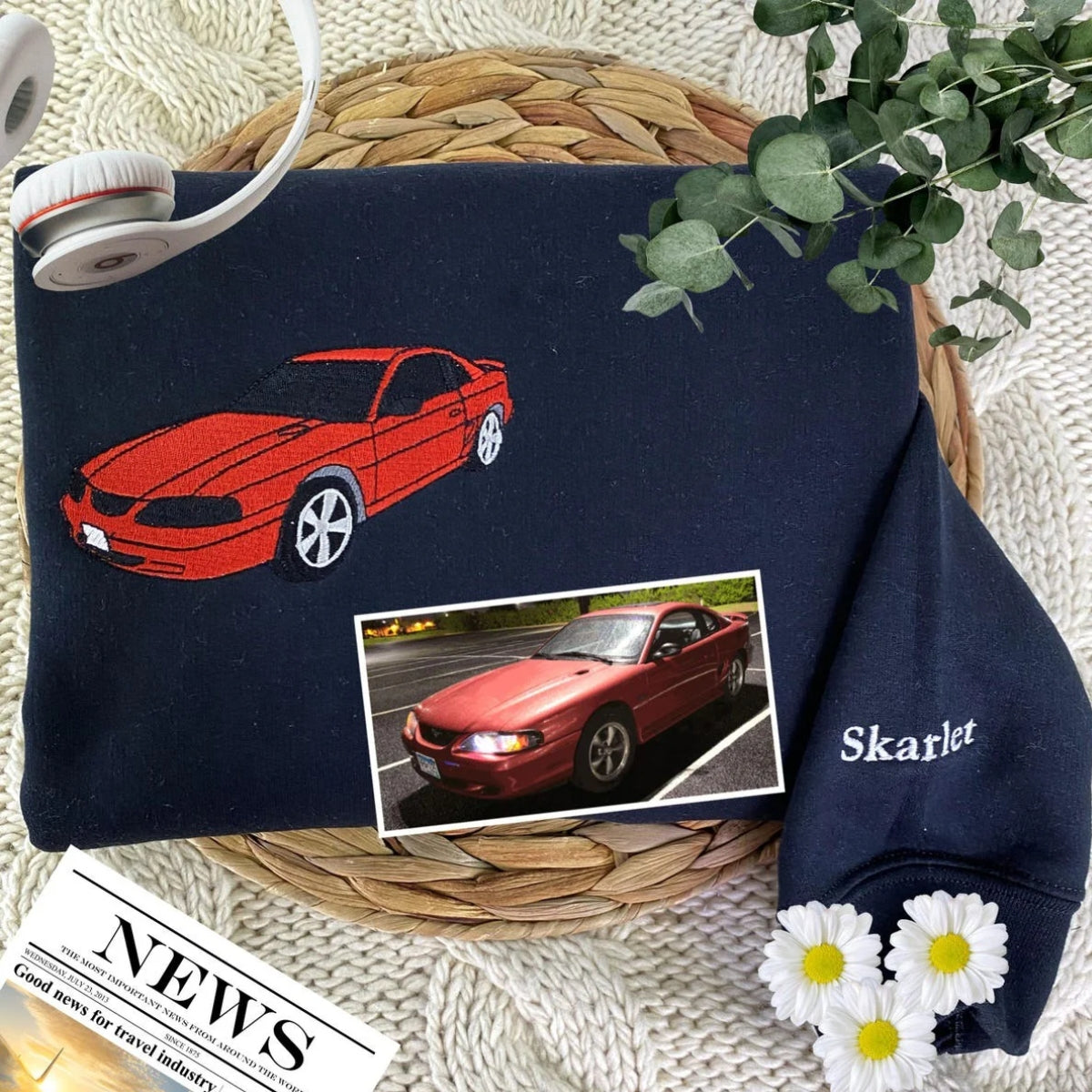 Like Father Like Son Custom Embroidered Hoodie - Car Sweatshirt - Personalized Father's Day Gift