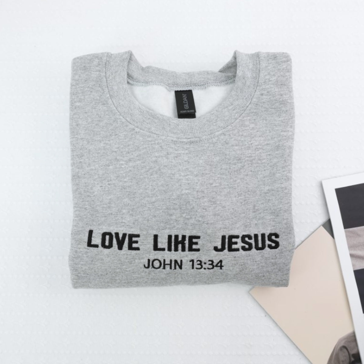 Love Like Jesus Custom Embroidered Hoodie - Faith Inspirational Sweatshirt - Christian Gift