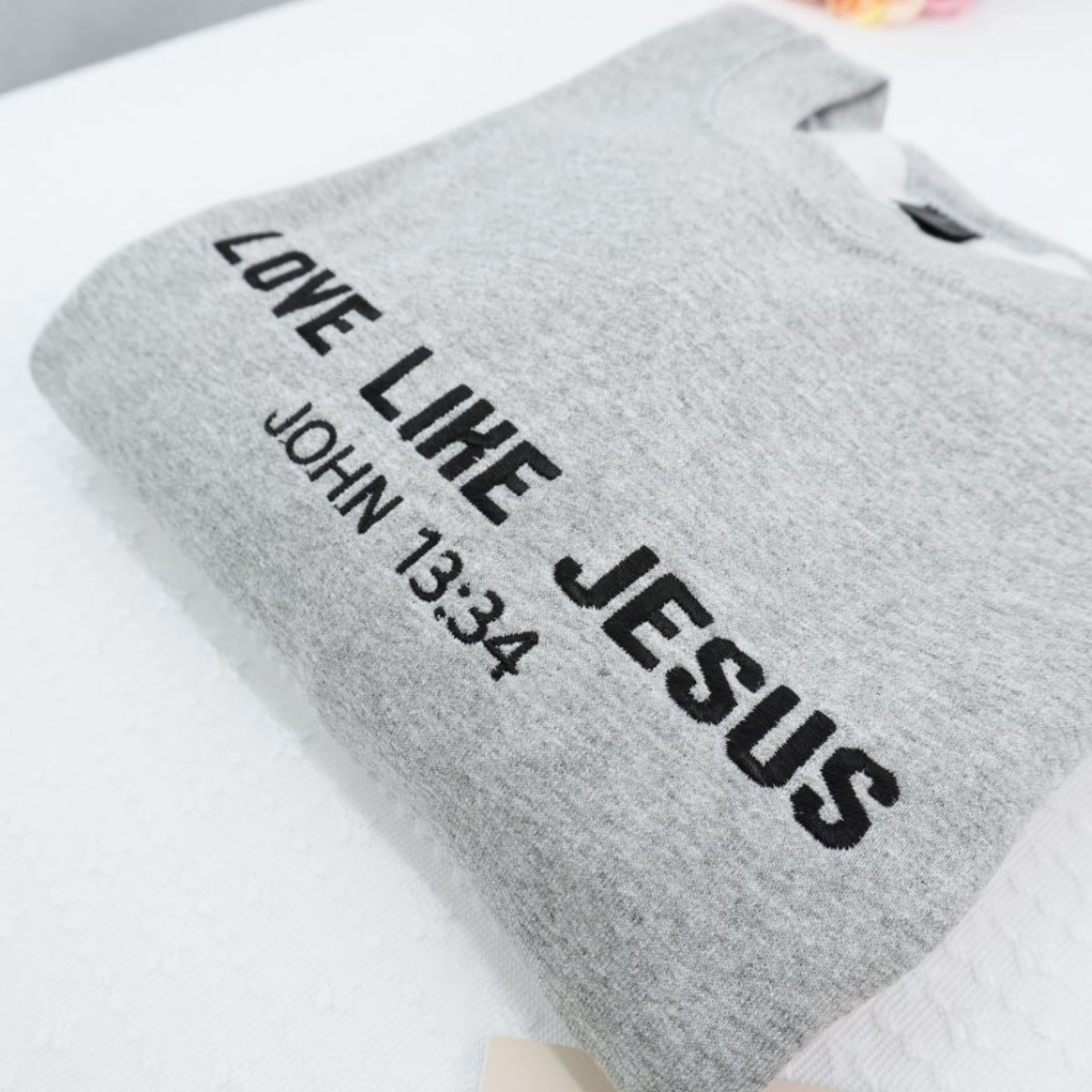 Love Like Jesus Custom Embroidered Hoodie - Faith Inspirational Sweatshirt - Christian Gift