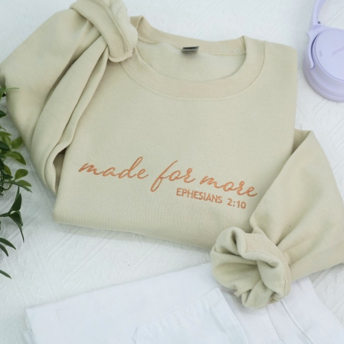 Made For More Custom Embroidered Sweatshirt - Christian Scripture Hoodie - Ephesians 210 Gift